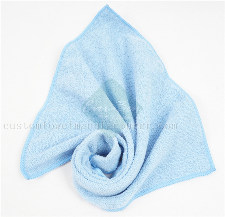 China Bulk Wholesale solutions microfiber cloths Manufacturer Custom Blue Microfiber Glass Towels Supplier